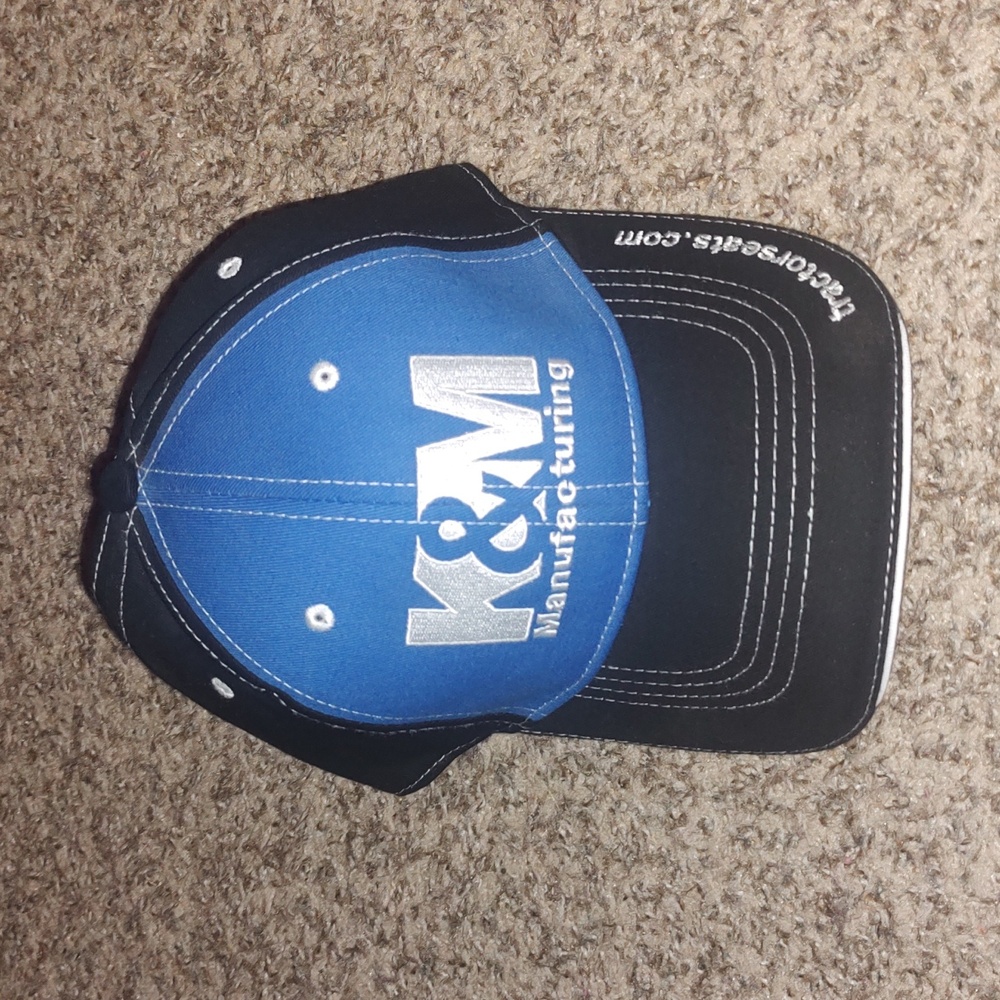 K&M Manufacturing Tractor Seats Embroidered Trucker Snap-on Hat Cap New